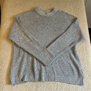 Women's American Eagle Oversized Long Sleeve Mock Neck Gray Sweater Size Medium